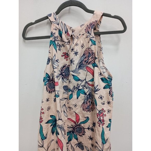 Rachel Ashwell Womens Shift Dress Medium Pink Floral 100% Linen Halter Summer - Picture 8 of 8